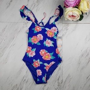 Floral Ruffle One Piece Monokini SZ L